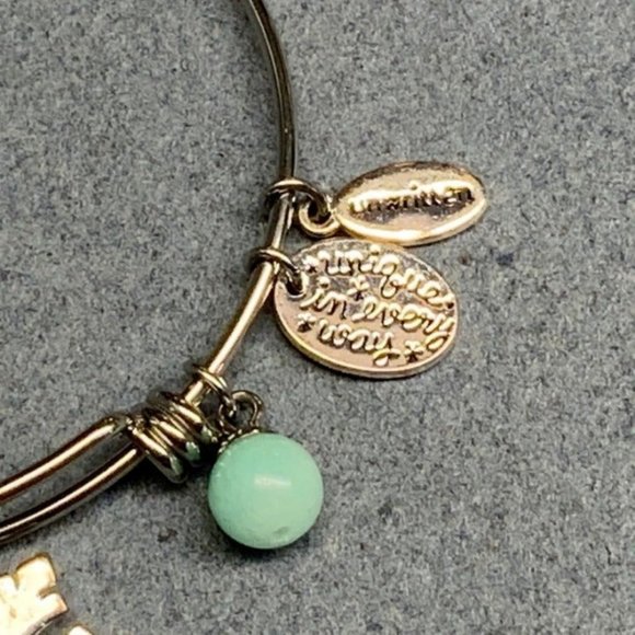 Unwritten Silver Sliders Bracelet Snowflake Turquoise Blue Charm Frozen Unique - Picture 3 of 6